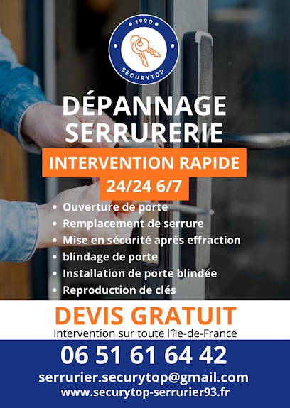 Securytop Serrurier 93 Serrurier aux Pavillons-sous-Bois